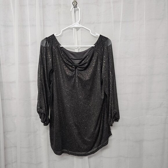 Unbranded Blouse Goth Whimsigoth Fairy Gray Glitter Sheer XL - Picture 7 of 10